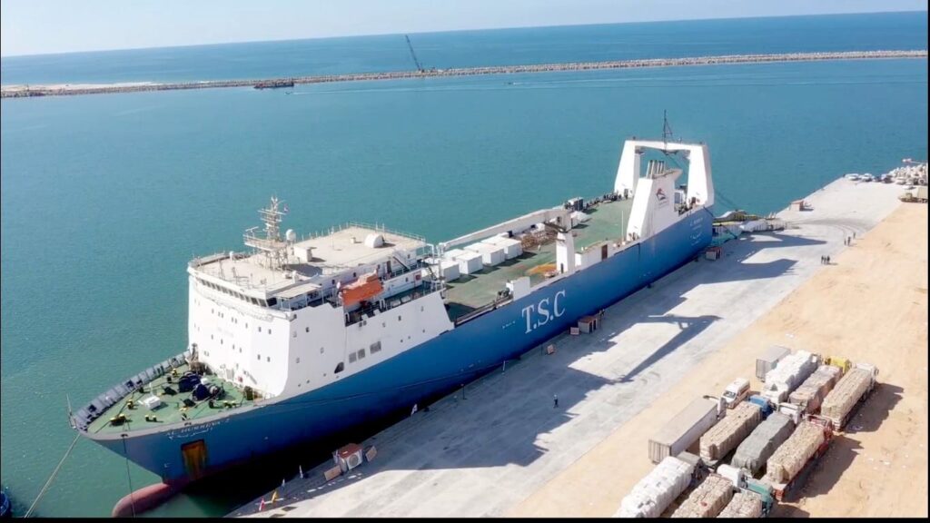 Al Arish Port Receives First RO RO Ship At The New Commercial Berth Al Arish Port Receives First RO RO Ship At The New Commercial Berth